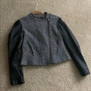 Theory jacket with leather sleeves